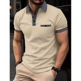 Elias | Herren Kurzarm-Poloshirt Kontrastkragen Slim-Fit – Hellgelb