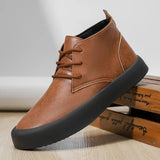 Stefan | Herren Leder Chukka Boots Gepolsterte Sohle Schnürung – Braun