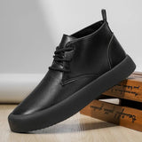 Stefan | Herren Leder Chukka Boots Gepolsterte Sohle Schnürung – Schwarz