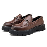 Florian | Herren Leder Loafer Business Schuhe mit Metallschnalle – Braun