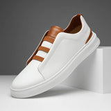 Moritz | Herren Leder Sneaker Slip-On Elastische Schlaufen – Weiß