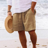 Moritz | Herren Leinen Bermuda-Shorts mit Kordelzug – Khaki