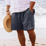 Moritz | Herren Leinen Bermuda-Shorts mit Kordelzug – Dunkelgrau