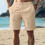 Moritz | Herren Leinen Bermuda Sommer Shorts – Khaki