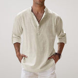 Andreas | Herren Leinen Sommerhemd Langarm Relaxed-Fit – Beige