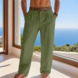 Sebastian | Herren Leinen Sommerhose Locker Geschnittene Freizeithose – Grün
