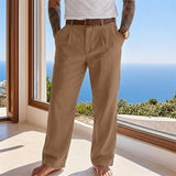 Sebastian | Herren Leinen Sommerhose Locker Geschnittene Freizeithose – Braun