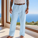 Sebastian | Herren Leinen Sommerhose Locker Geschnittene Freizeithose – Blau