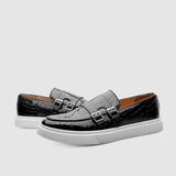 Herren Loafer Flechtoptik Slip-On – Schwarz