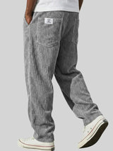 Moritz | Herren Lockere Cord-Hose mit Elastikbund Gerade Passform – Grau