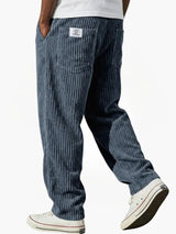 Moritz | Herren Lockere Cord-Hose mit Elastikbund Gerade Passform – Blau