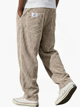 Moritz | Herren Lockere Cord-Hose mit Elastikbund Gerade Passform – Khaki
