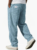 Moritz | Herren Lockere Cord-Hose mit Elastikbund Gerade Passform – Hellblau