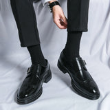 Lukas | Herren Monk Strap Brogues Wingtip Business Schuhe – Schwarz