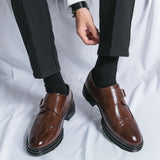 Lukas | Herren Monk Strap Brogues Wingtip Business Schuhe – Braun
