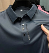 Alexander | Herren Polo Shirt Knitterfrei Atmungsaktiv Stretch – Marineblau