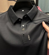 Alexander | Herren Polo Shirt Knitterfrei Atmungsaktiv Stretch – Schwarz
