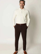 Herren Pullover Mit Knopfleiste – Weiß