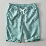 Matthias | Herren Relaxed-Fit Leinen Shorts mit Kordelzug – Grün