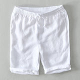 Matthias | Herren Relaxed-Fit Leinen Shorts mit Kordelzug – Weiß