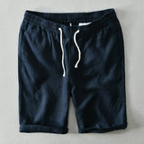 Matthias | Herren Relaxed-Fit Leinen Shorts mit Kordelzug – Blau