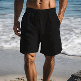 Herren Shorts mit elastischem Bund und Kordelzug – Schwarz