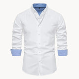 Herren Slim Fit Hemd mit Kontrastkragen – Weiß