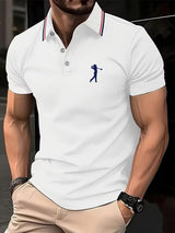 Tobias | Herren Slim-Fit Kurzarm Poloshirt mit Streifenkragen – Milchweiß