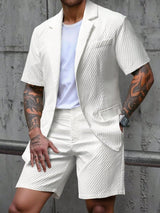 Herren Sommer Zweiteiler Set im Smart Casual Stil – Weiß