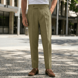 Herren Stoffhose Elegant Modern Geschnitten – Olivgrün