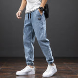 Christian | Herren Stretch Denim Jogginghose Elastischer Bund Entspannte Passform – Blau