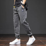 Christian | Herren Stretch Denim Jogginghose Elastischer Bund Entspannte Passform – Schwarz