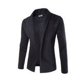 Herren Strickblazer Cardigan Elegant – Schwarz
