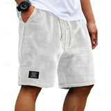 Julian | Herren Strukturierte Kordelzug Freizeit-Shorts – Weiß