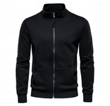 Herren Sweatjacke mit Reißverschluss Slim Fit – Schwarz