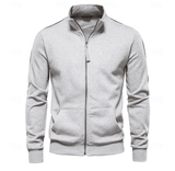 Herren Sweatjacke mit Reißverschluss Slim Fit – Hellgrau