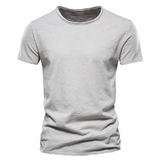 Herren-T-Shirt mit Rundhalsausschnitt und Flammgarn-Struktur – Grau