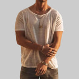 Florian | Herren T-Shirt Rundhals Kurzarm Basic Baumwolle – Weiß
