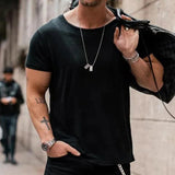 Florian | Herren T-Shirt Rundhals Kurzarm Basic Baumwolle – Schwarz