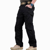 Thomas | Herren Tactical Cargo Hose Outdoor Wandern Mehrfachtaschen Verstärkte Nähte – Schwarz