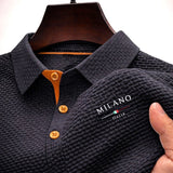 Julian | Herren Texturiertes Poloshirt Milano Knopfleiste – Grau