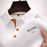 Julian | Herren Texturiertes Poloshirt Milano Knopfleiste – Weiß