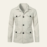 Herren Übergangsjacke mit Taschen Modern – Weiß