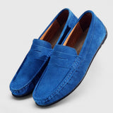 Florian | Herren Wildleder Penny-Loafer Klassischer Slip-on Komfortschuh – Blau
