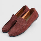 Florian | Herren Wildleder Penny-Loafer Klassischer Slip-on Komfortschuh – Kastanienbraun