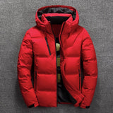 Florian | Herren Winterjacke Gefütterte Kapuzenjacke Abnehmbarer Kapuze Polyester – Rot
