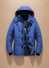 Niklas | Herren Winterjacke Warme Gefütterte Kapuzenjacke Winddicht – Blau