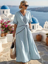 Gina | Damen Leichtes Sommerkleid – Luftiges Sommerkleid Leicht Sommer 2026 – Blau