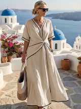 Gina | Damen Leichtes Sommerkleid – Luftiges Sommerkleid Leicht Sommer 2026 – Beige