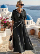 Gina | Damen Leichtes Sommerkleid – Luftiges Sommerkleid Leicht Sommer 2026 – Schwarz